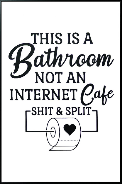 Quirky Restroom Reminder Canvas in Frame