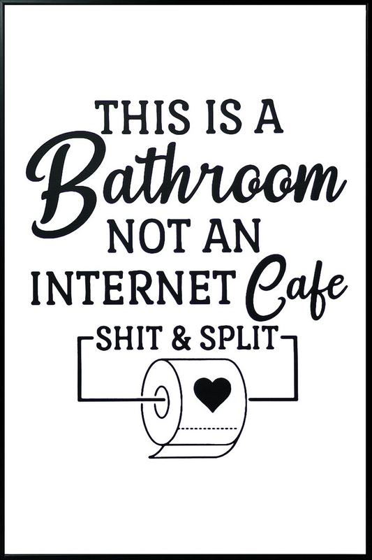 Quirky Restroom Reminder Canvas in Frame