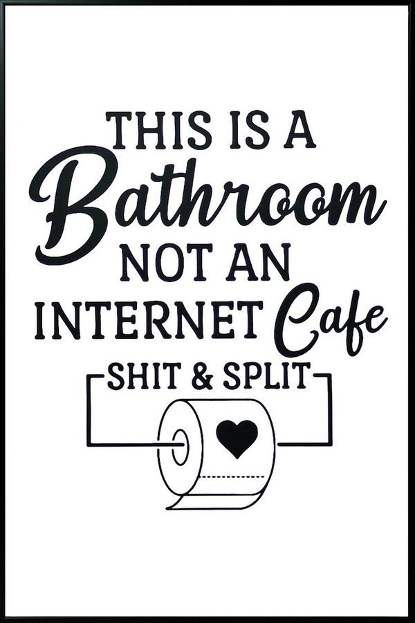 Quirky Restroom Reminder Canvas in Frame