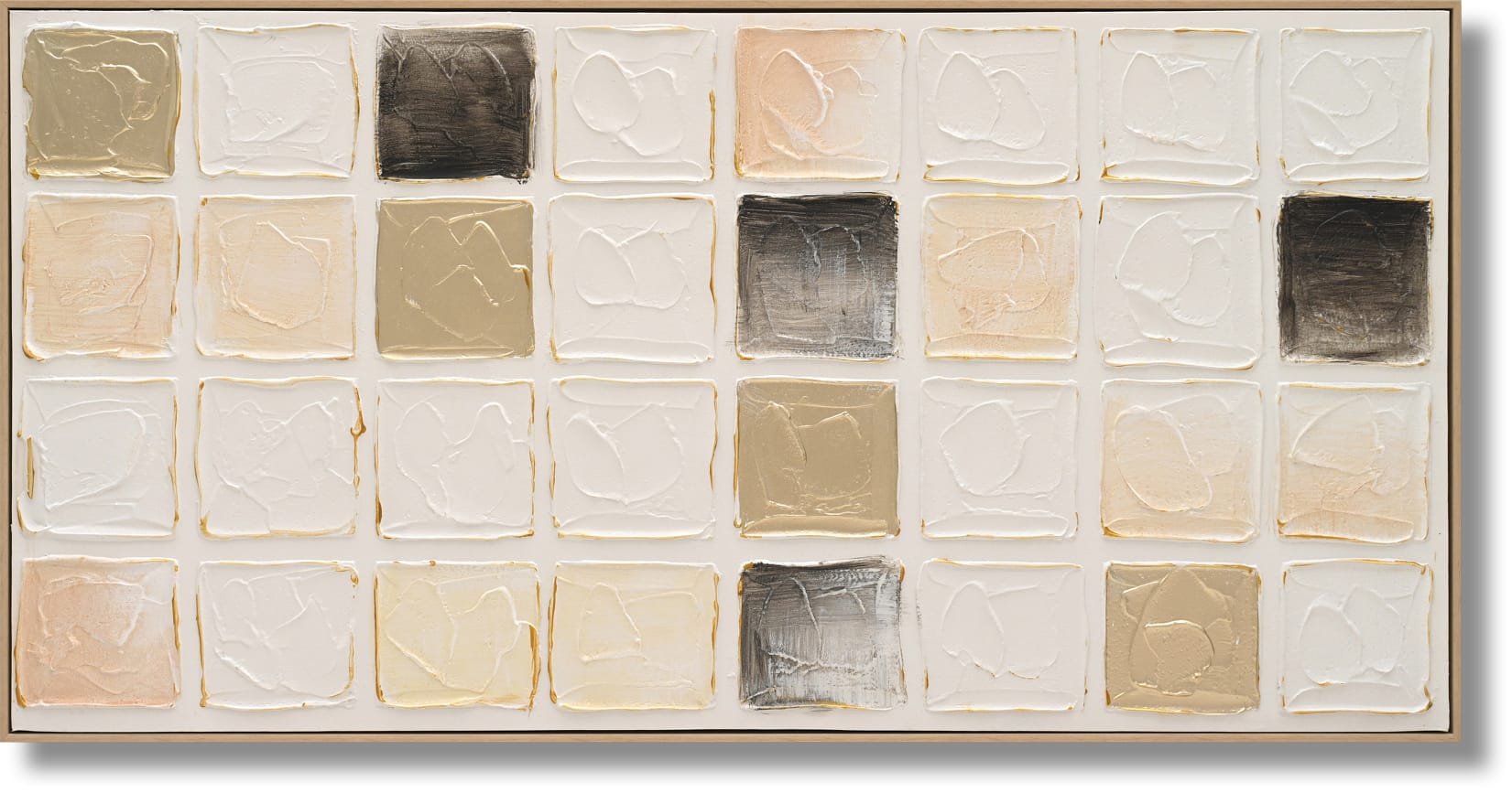 ''Textured Neutrals Modern Block'' Textured Canvas in Frame