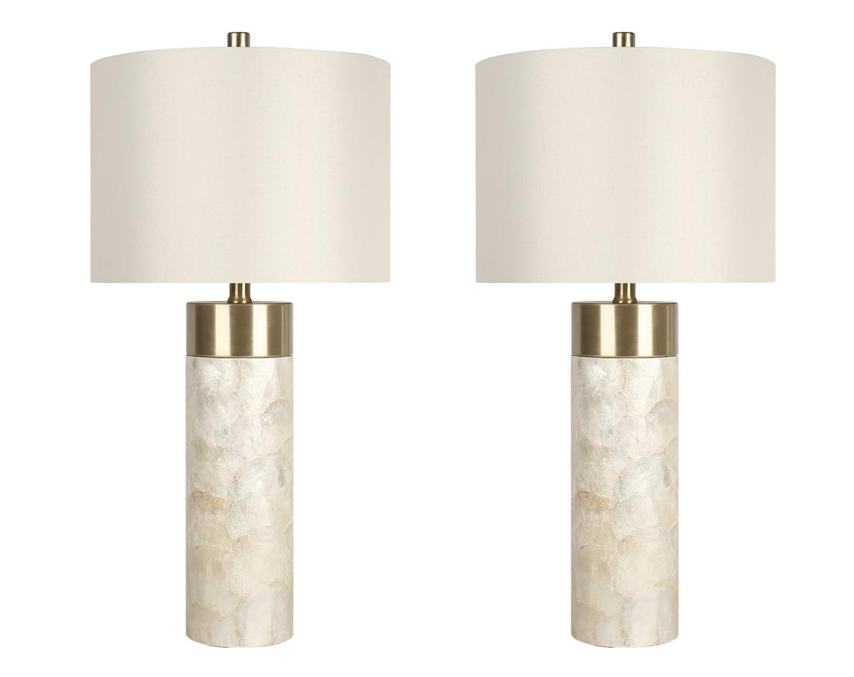 Luminous Shell Shell y Metal Lámpara de mesa (Case Pack 2)