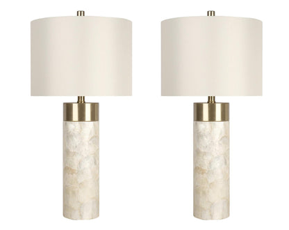 Luminous Shell Shell y Metal Lámpara de mesa (Case Pack 2)