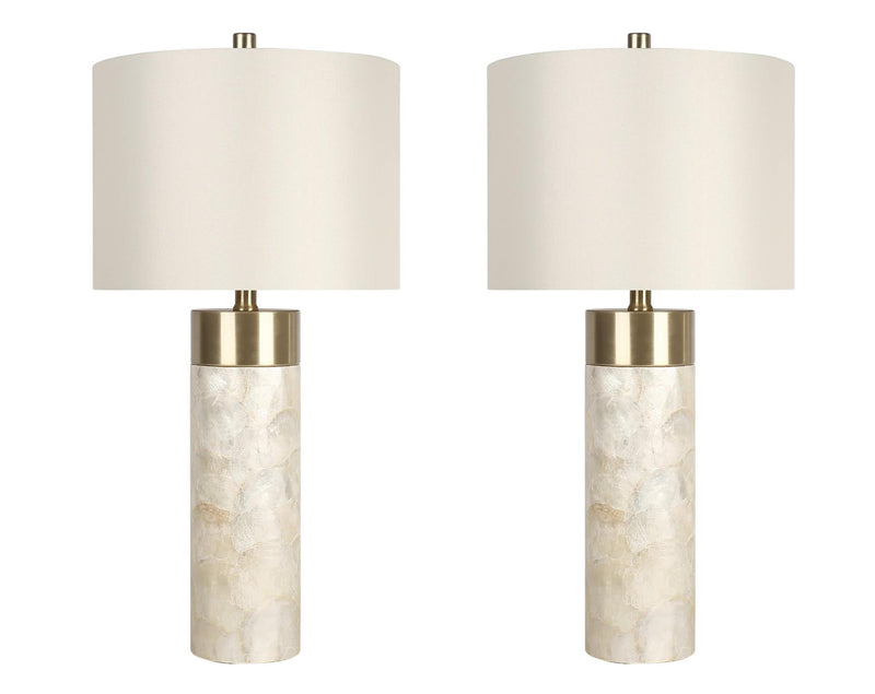 Luminous Shell Shell y Metal Lámpara de mesa (Case Pack 2)