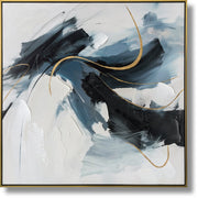 ''Sable Motion Abstract'' Hand-painted Canvas in Frame