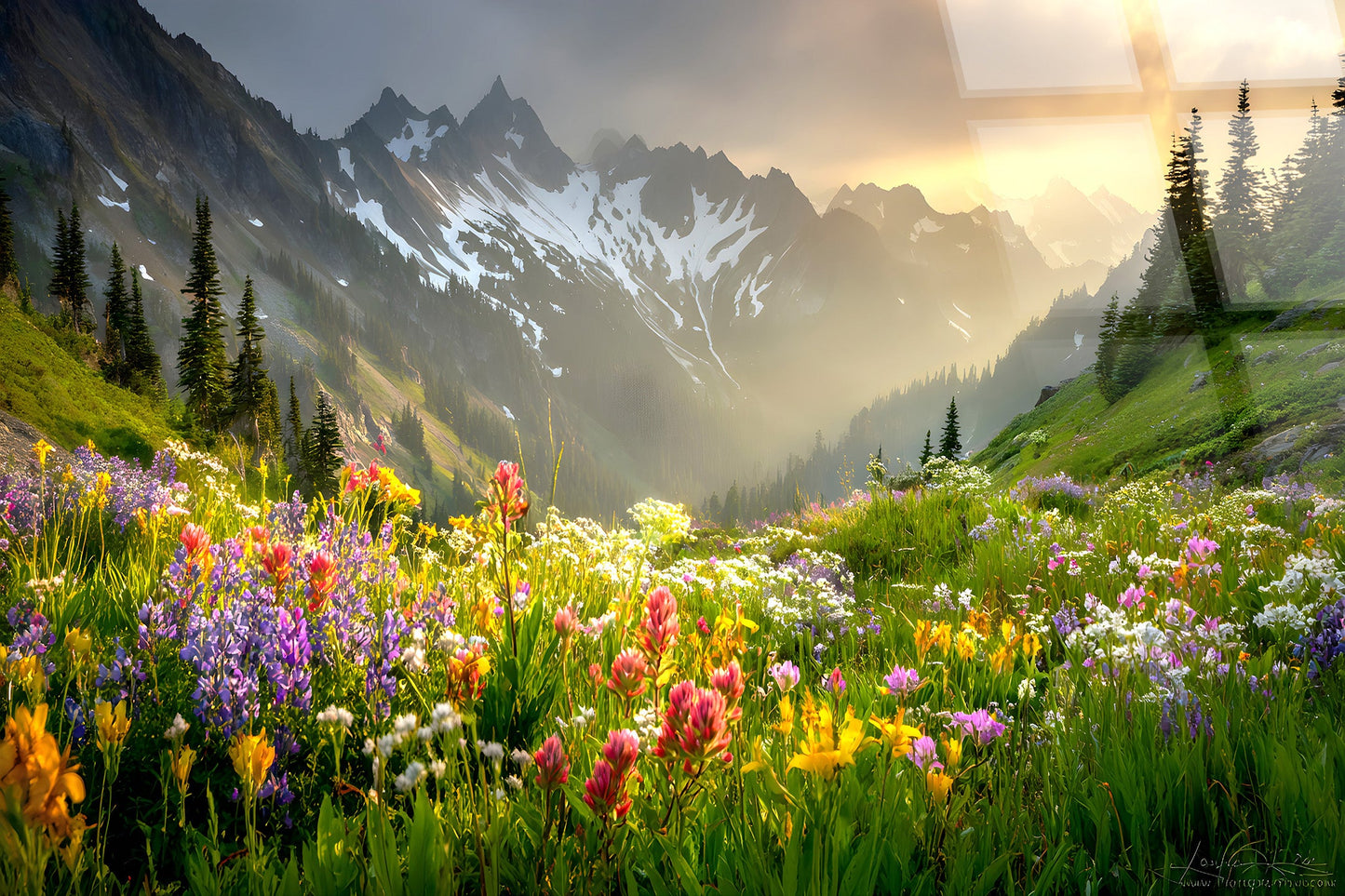 Alpine Wildflower Misty Tempered Glass