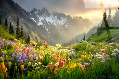 Alpine Wildflower Misty Tempered Glass