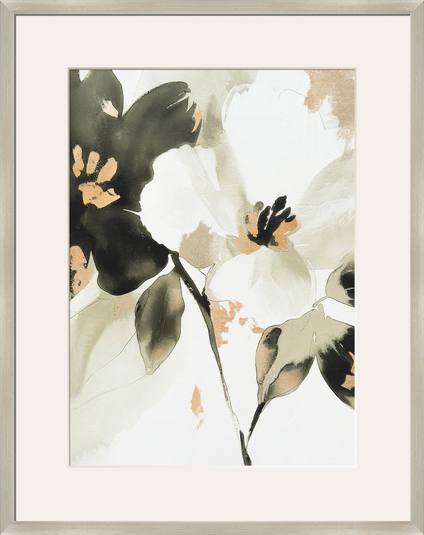 Whispering Petals II Framed Canvas Under Acrylic