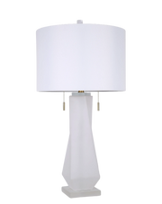 Faceted Frost Art Glass & Frosted Crystal Table Lamp (Case Pack 2)