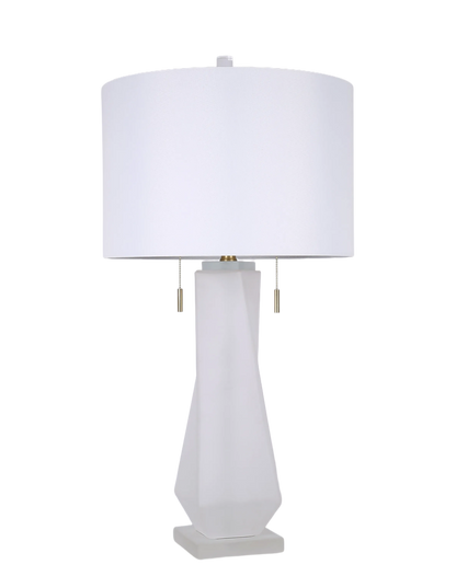 Faceted Frost Art Glass & Frosted Crystal Table Lamp (Case Pack 2)