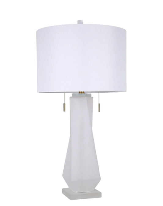 Faceted Frost Art Glass & Frosted Crystal Table Lamp (Case Pack 2)