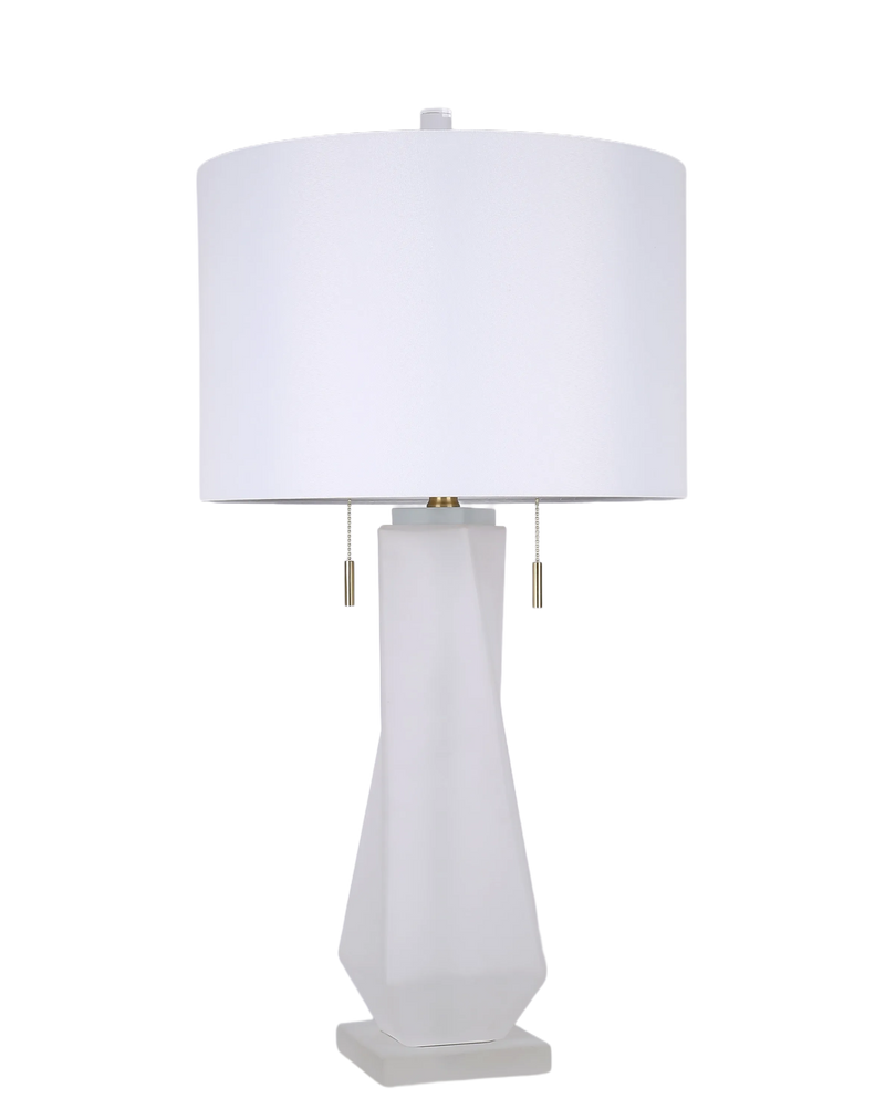 Faceted Frost Art Glass & Frosted Crystal Table Lamp (Case Pack 2)