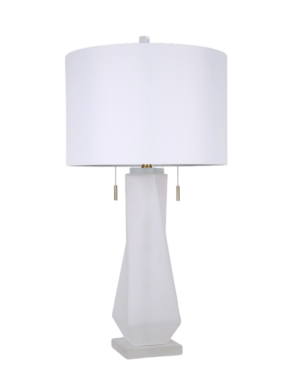 Faceted Frost Art Glass & Frosted Crystal Table Lamp (Case Pack 2)