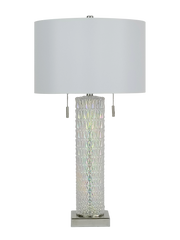 Radiant Glow Iridescent Glass & Metal Table Lamp (Case Pack 2)