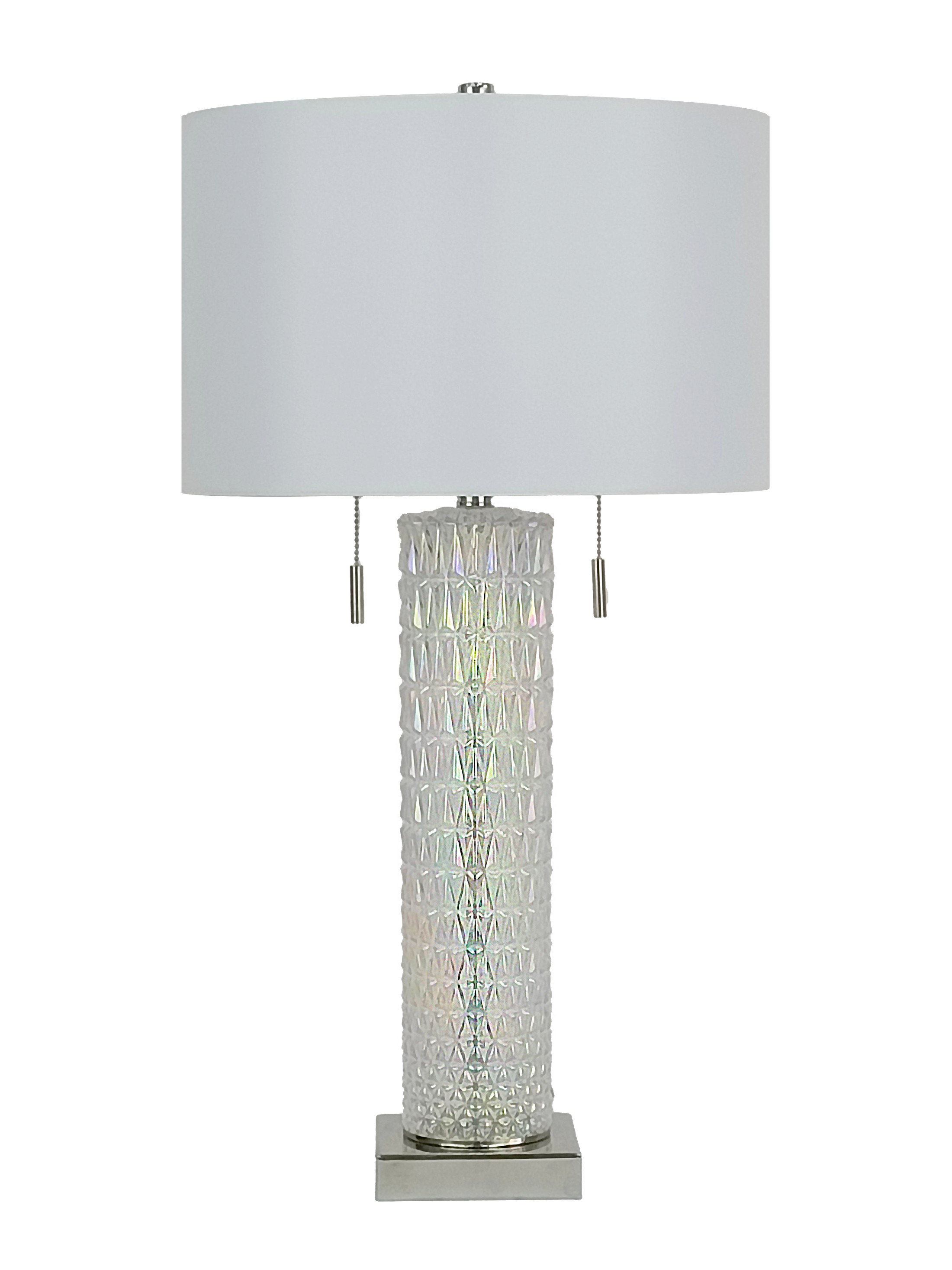 Radiant Glow Iridescent Glass & Metal Table Lamp (Case Pack 2)