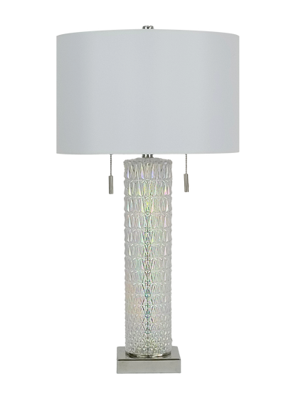 Radiant Glow Iridescent Glass & Metal Table Lamp (Case Pack 2)