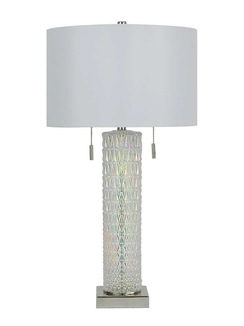 Radiant Glow Iridescent Glass & Metal Table Lamp (Case Pack 2)
