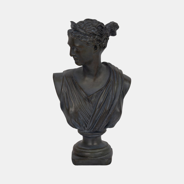Grecian Bust Distressed Resin 12