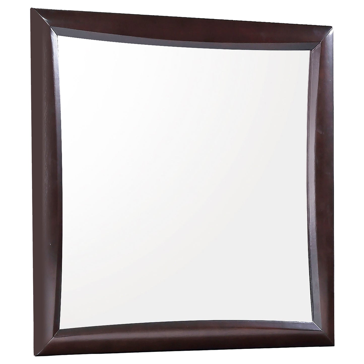 Contoured Wooden Bedroom Mirror