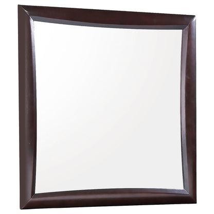 Contoured Wooden Bedroom Mirror