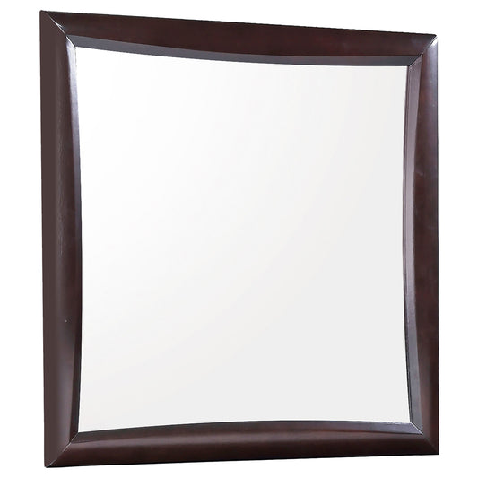 Contoured Wooden Bedroom Mirror