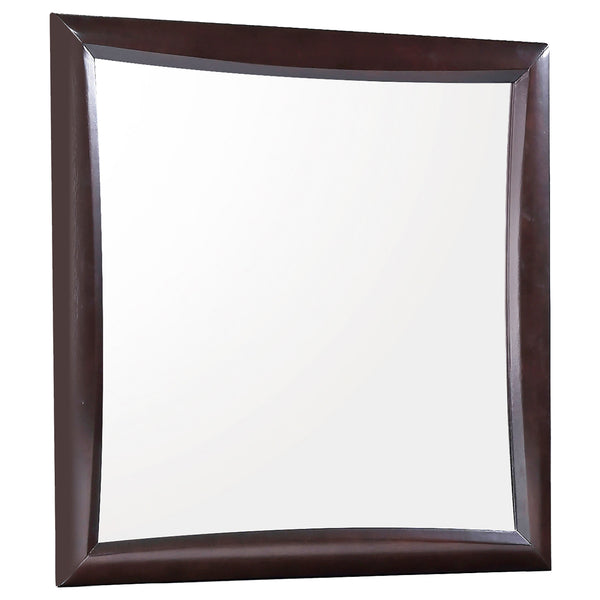 Contoured Wooden Bedroom Mirror