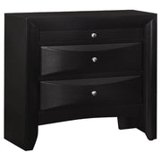 Briana 3-Drawer Nightstand Black