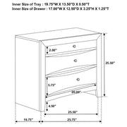 Briana 3-Drawer Nightstand Black