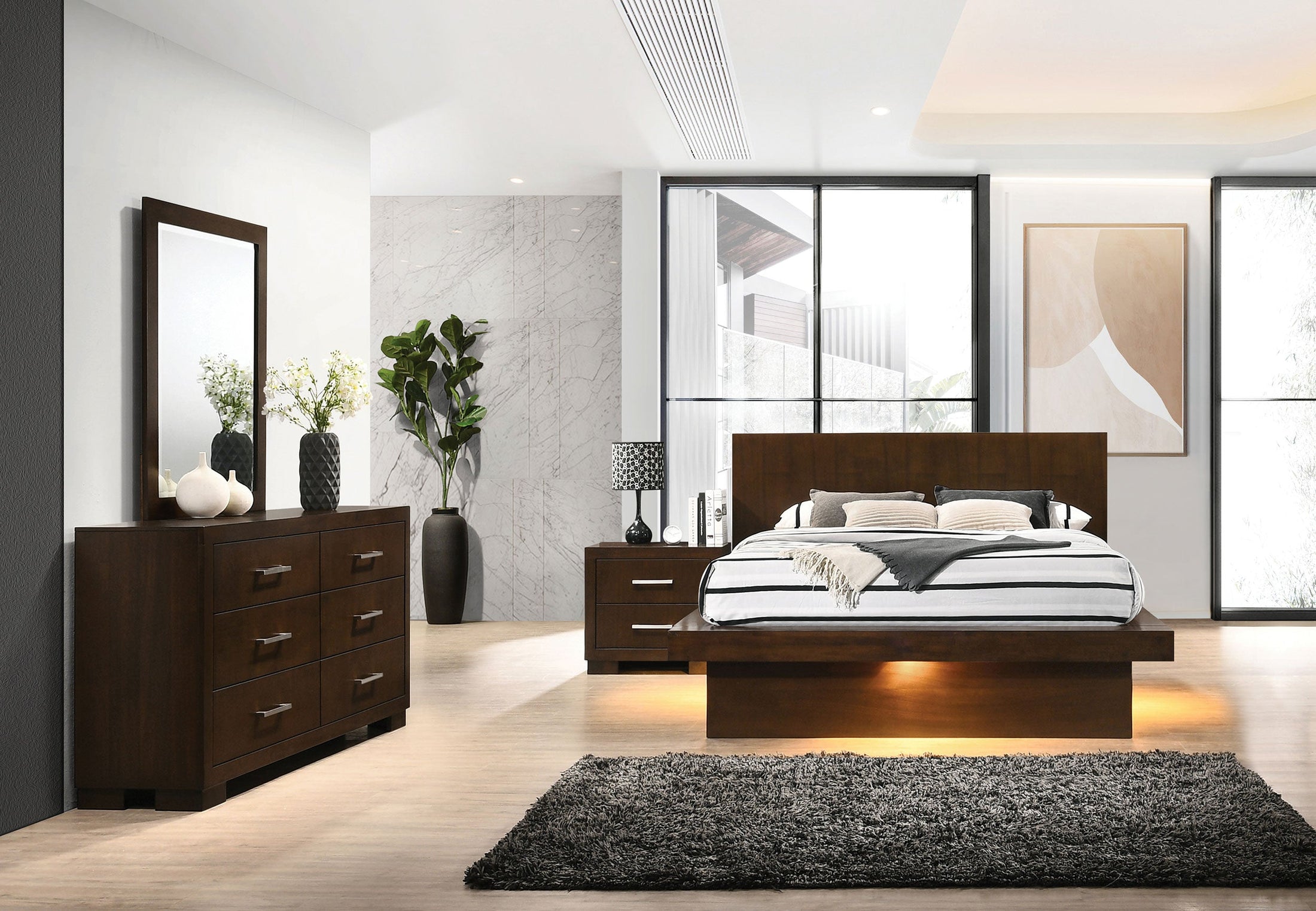 Conjunto de dormitorio Jessica Cappuccino