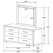 Jessica 6-drawer Dresser Cappuccino