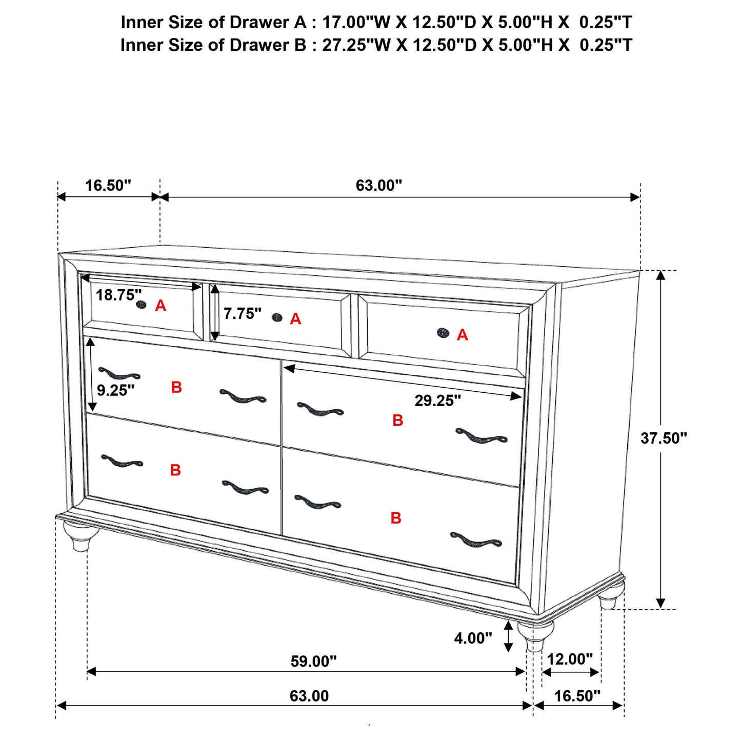 Barzini 7-Drawer Dresser