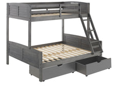 Louver Twin over Full Bunkbed with Dual Underbed Dreawers