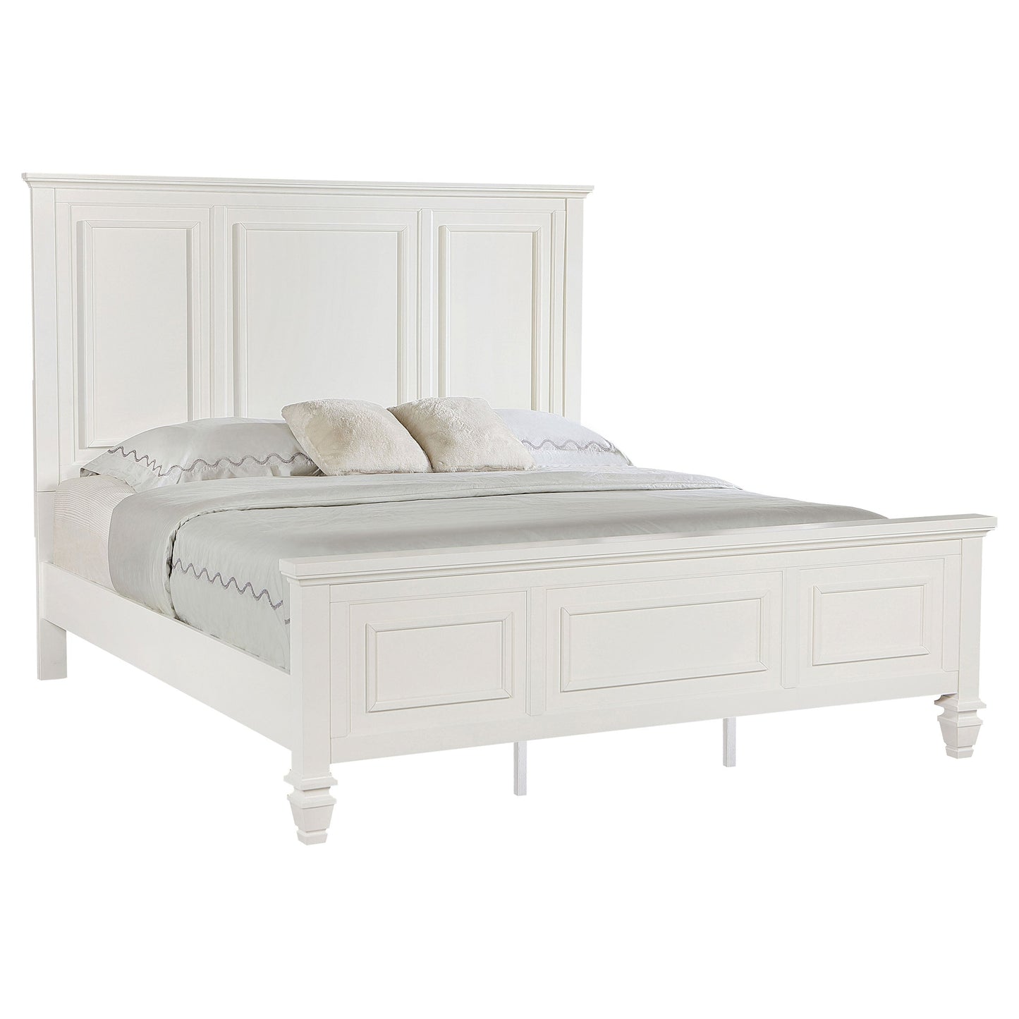 Sandy Beach 63-inch  Panel Bed Cream White