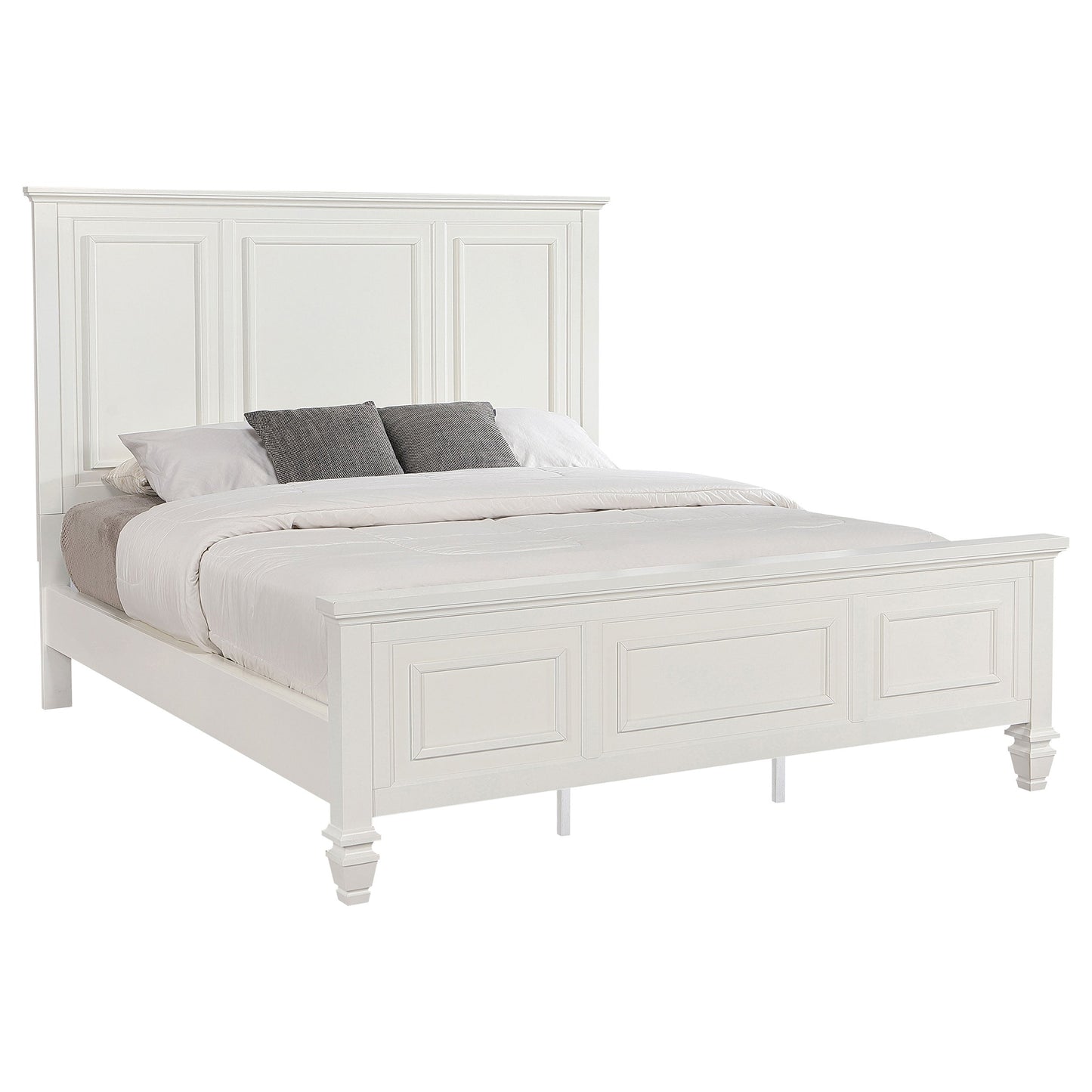 Sandy Beach 63-inch  Panel Bed Cream White