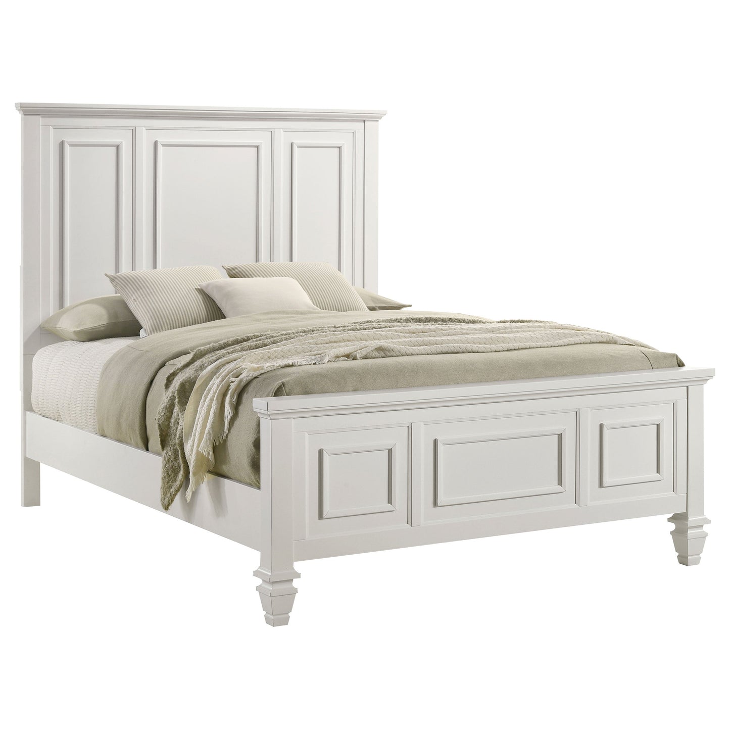 Sandy Beach 63-inch  Panel Bed Cream White