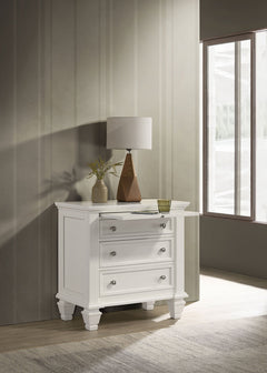 Sandy Beach 3-drawer Nightstand Black