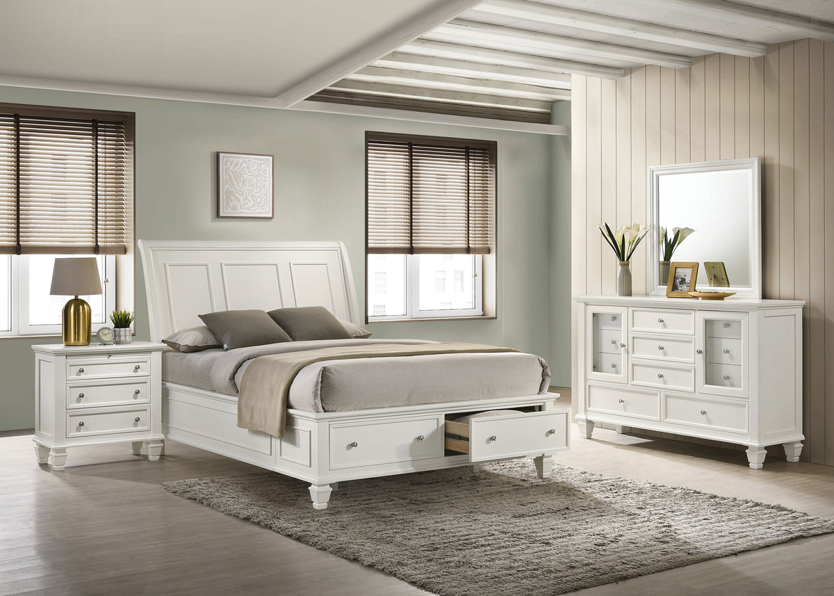 Sandy Beach  Bedroom Set Cream White