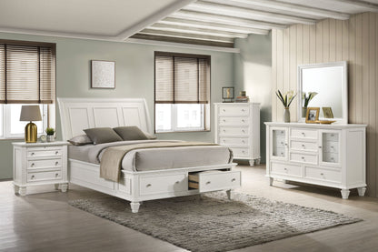Sandy Beach 63-inch  Panel Bed Cream White