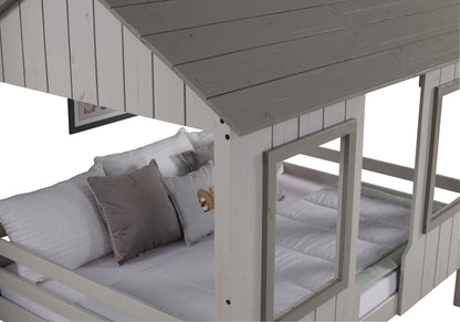 House Two Tone Rustic Grey Bed