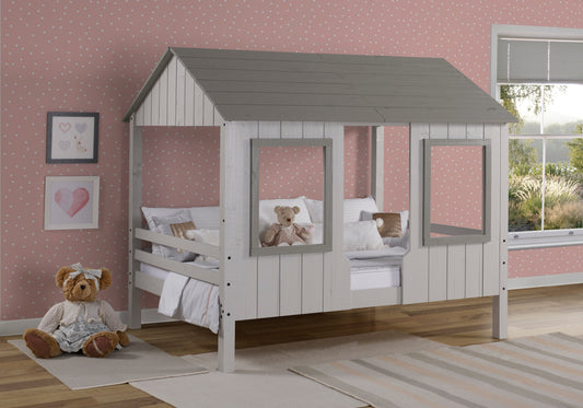 House Two Tone Rustic Grey Bed