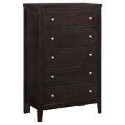 Cómoda de dormitorio Carlton de 5 cajones color capuchino