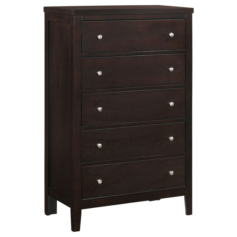 Cómoda de dormitorio Carlton de 5 cajones color capuchino