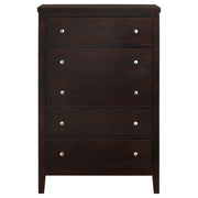 Cómoda de dormitorio Carlton de 5 cajones color capuchino
