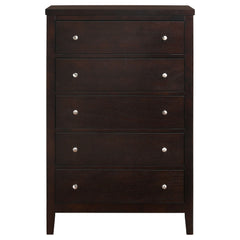Cómoda de dormitorio Carlton de 5 cajones color capuchino