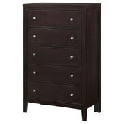 Cómoda de dormitorio Carlton de 5 cajones color capuchino