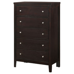 Cómoda de dormitorio Carlton de 5 cajones color capuchino