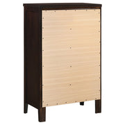 Cómoda de dormitorio Carlton de 5 cajones color capuchino
