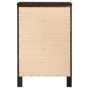 Cómoda de dormitorio Carlton de 5 cajones color capuchino