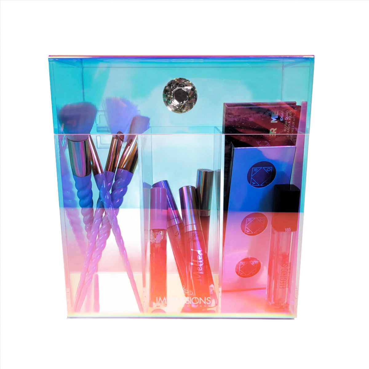 Prisma Acrylic Makeup 3-Section Brush Holder