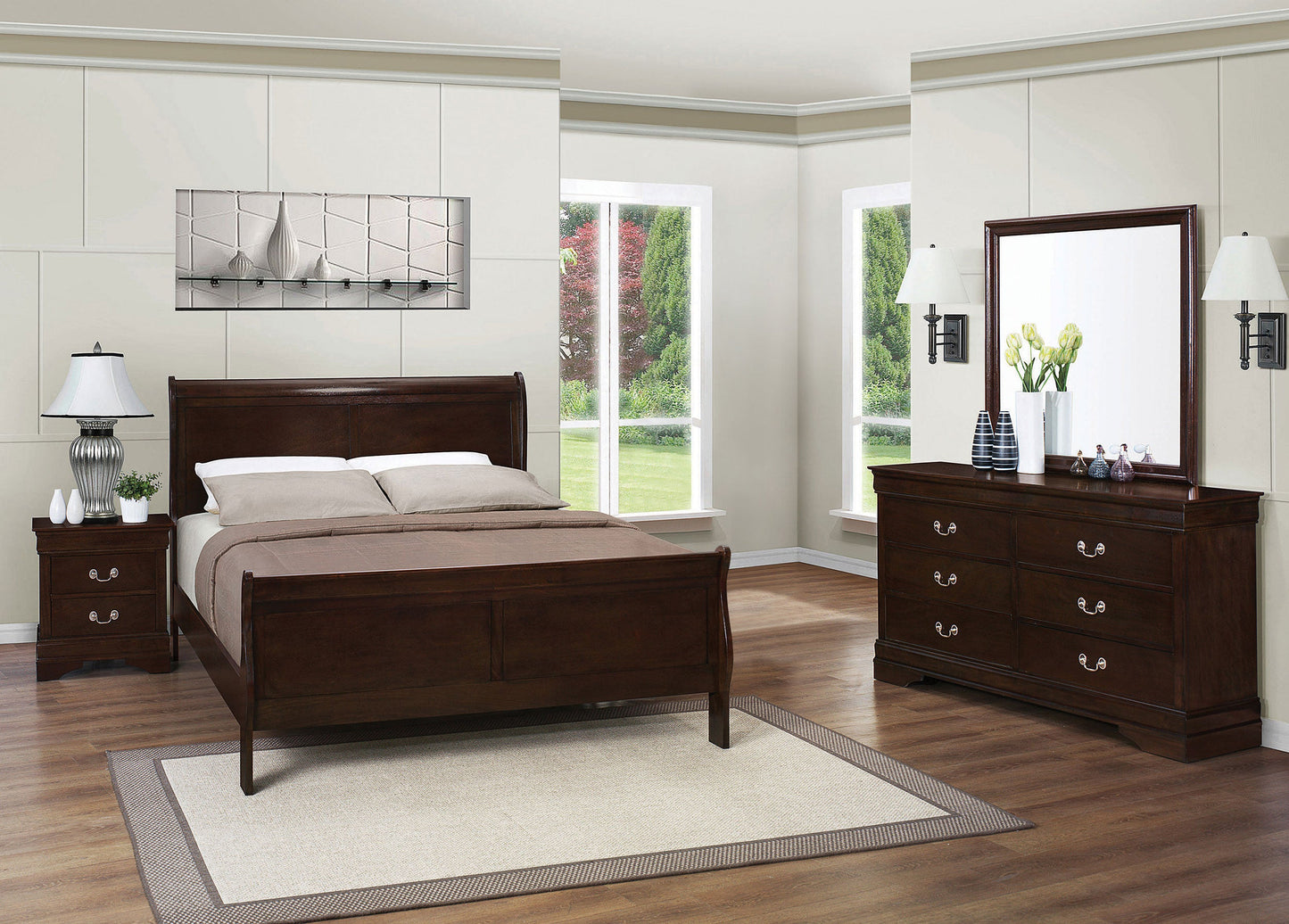 Louis Philippe  Bedroom Set Cappuccino