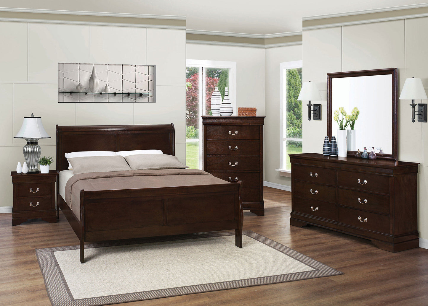 Louis Philippe  Bedroom Set Cappuccino
